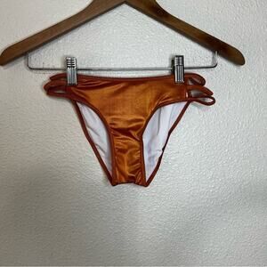 One Teaspoon eagles shadow bikini bottoms in copper metallic orange NEW XXS